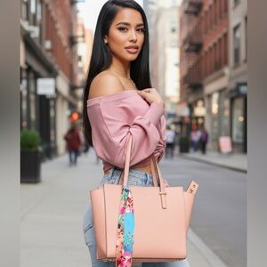 Kate Spade Cedar Hayden Blush Pink Tote included unbranded chain and scarf